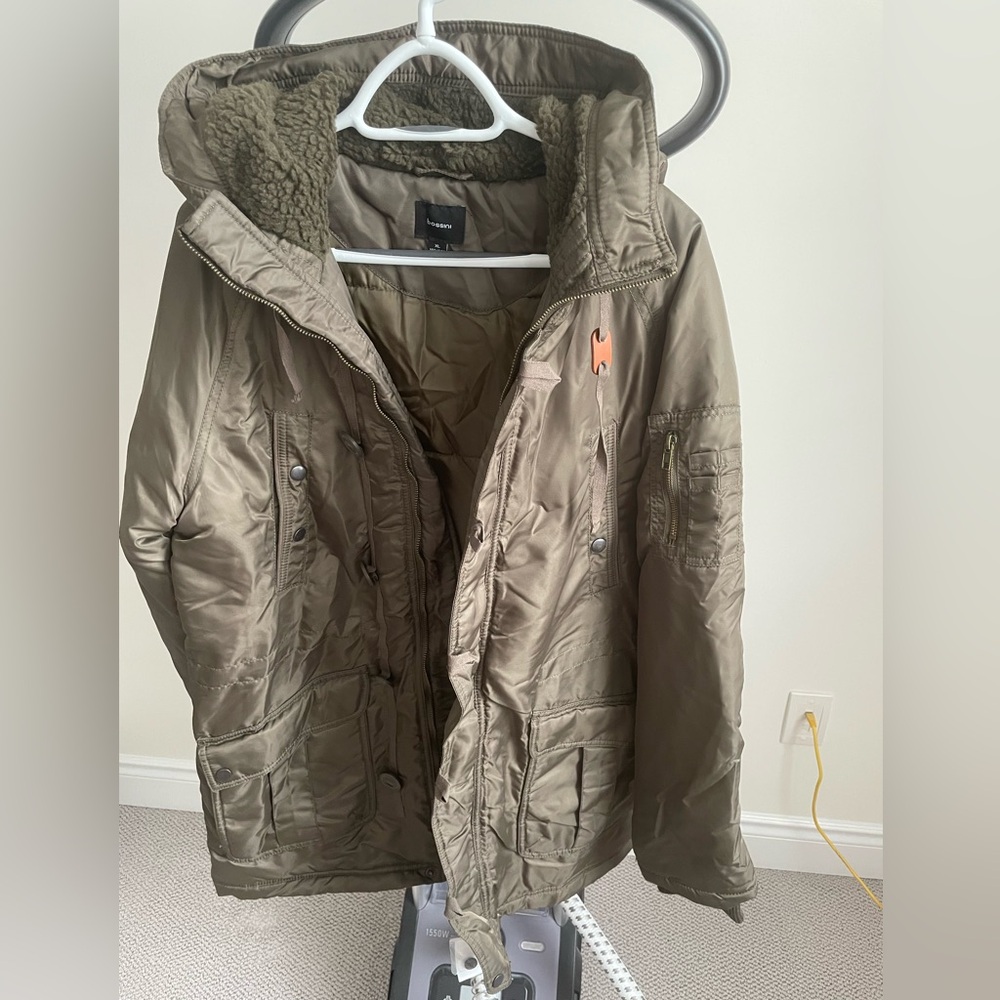 Brand New Bossini deep green and brown Hooded Men's Field Jacket